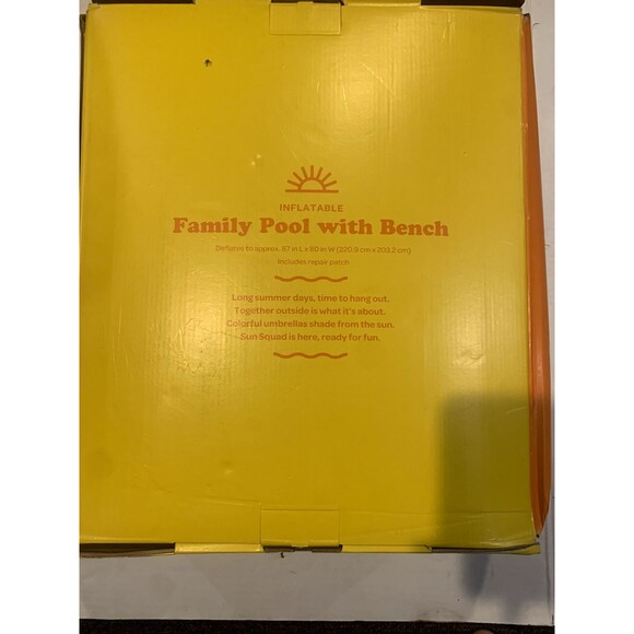 Kids' Family Inflatable Pool with Bench Blue - Sun Squad™ NEW-(SEE PHOTOS) - Picture 3 of 3